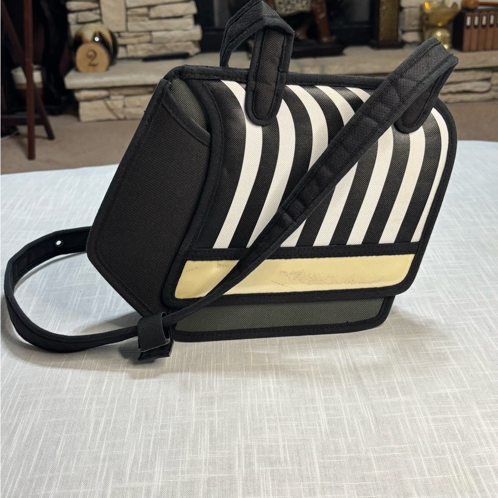 Jump From Paper Black and White Geometric Crossbody Bag